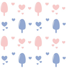 pink rose quartz and serenity cute lovely ice cream seamless vector pattern background illustration with hearts