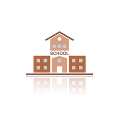 School color icon with reflection