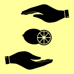 Save or protect symbol by hands.