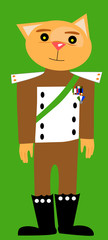 Cartoon cat soldier