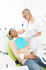 Young man at dentist's office