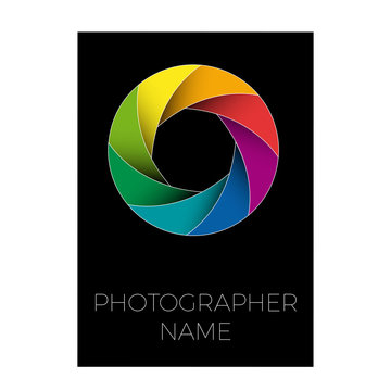Vector sign photographer, colorful diaphragm of the lens