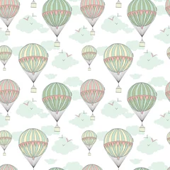 Abwaschbare Fototapete Heißluftballon Hintergrund mit Heißluftballons