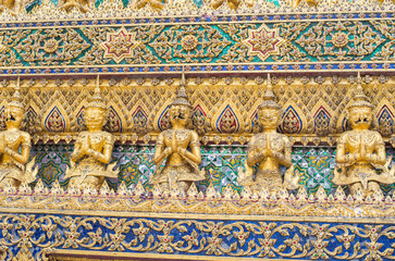 Fototapeta na wymiar Wat Phra Kaeo, Temple of the Emerald Buddha Bangkok, Asia Thaila