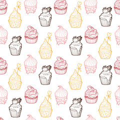 cupcake seamless pattern