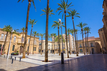 Cathedral Square in Almeria, Spain - obrazy, fototapety, plakaty
