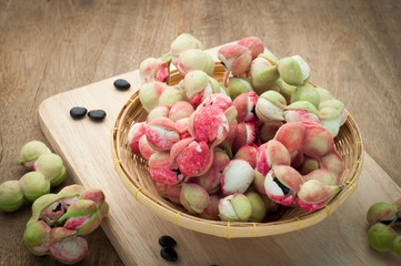 Manila tamarind on basket.