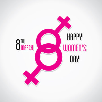 happy womens day greeting design using female symbol design vector