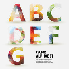 Abstract colored polygonal triangular modern alphabet design bac - 101990550