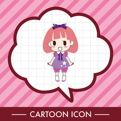 girl cartoon theme elements vector,eps