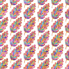 Fototapeta premium Seamless pattern with colored autumn leaves. Vector, EPS 10.