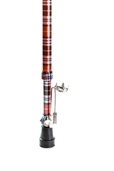 Naklejka premium Medical cane on a white background, helps to recover faster.