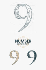 Sign design element. Vector illustration. Abstract ornate curly  - 101992944