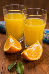 orange juice and fruit