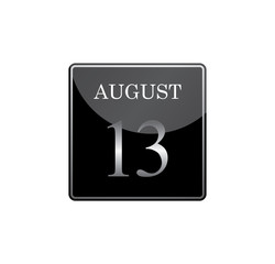 13 august calendar silver and glossy