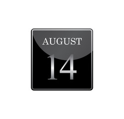 14 august calendar silver and glossy
