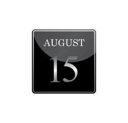 15 august calendar silver and glossy