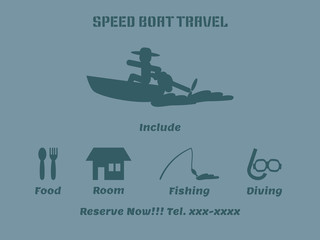 Speed boat travel advertise