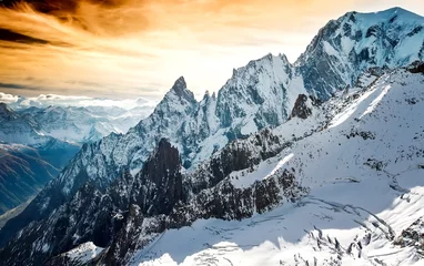 Photo sur Plexiglas Mont Blanc Mont Blanc, Courmayeur, Italy helcopter