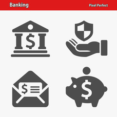 Banking Icons. Professional, pixel perfect icons optimized for both large and small resolutions. EPS 8 format.