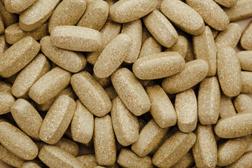 nutrition supplements, brown vitamin pills