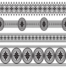 Vector set with baroque ornaments in Victorian style. Ornate element for design.