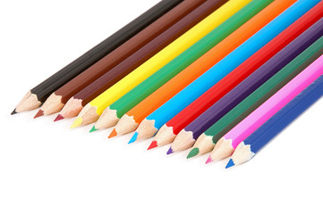 Color pencil, isolated on white background, close up