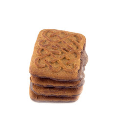 Tasty and fresh cookies isolated on white background