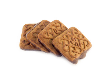 Tasty and fresh cookies isolated on white background