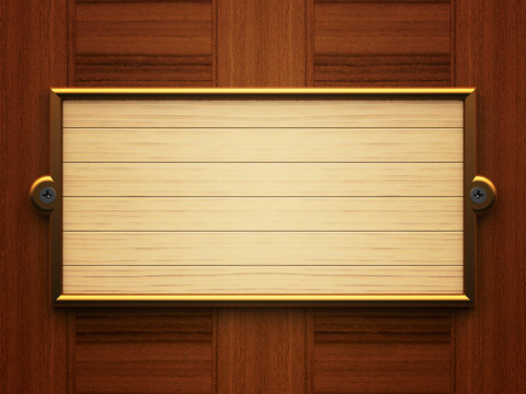 Wooden Rectangle Doorplate