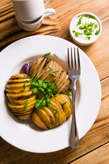 Baked potatoes with herbs