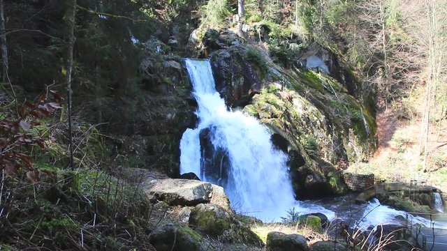 Famous Triberg Waterfalls, Black Forest, Germany, wide shot