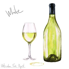 Foto op Canvas Watercolor Food Clipart - Wine © nataliahubbert