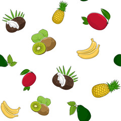 Seamless Pattern of Fruits