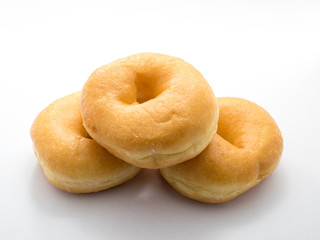 classic donuts on the withe background, no sugar