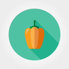 Yellow bell pepper. Icon.