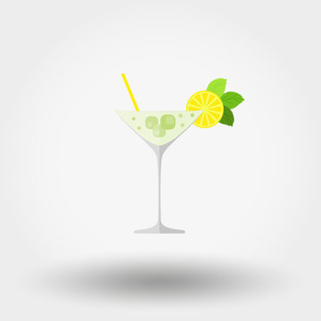 Martini cocktail. Flat.