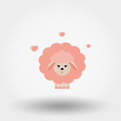 In love Pink girl lamb.