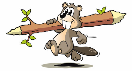 Beaver Transport Log © jokatoons