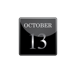 13 october calendar silver and glossy
