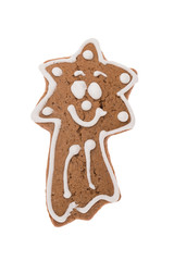Christmas gingerbread shooting star isolated on a white background