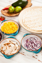 Tortilla with a mix of ingredients