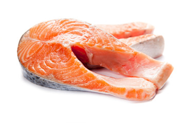 Salmon fillet slices