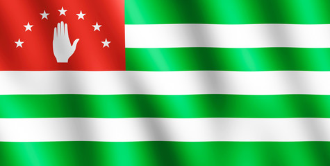 Flag of Abkhazia waving in the wind