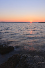 Sunrise over the sea during summer morning in Croatia