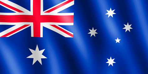 Flag of Australia waving in the wind