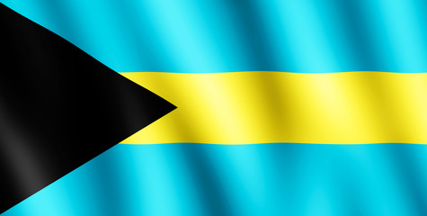 Flag of Bahamas waving in the wind