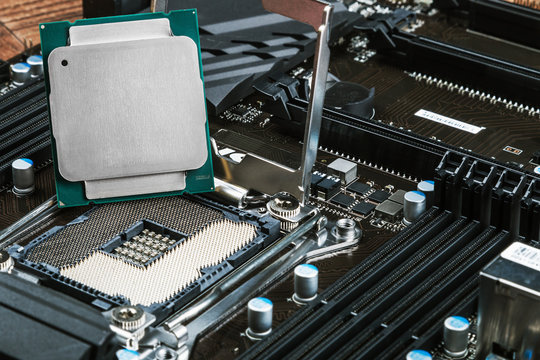 CPU socket and processor on the motherboard