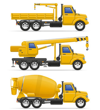 cargo trucks intended for construction vector illustration