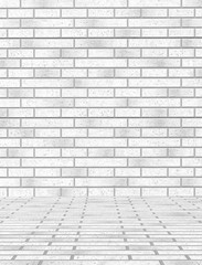 White brick stone wall seamless background and texture